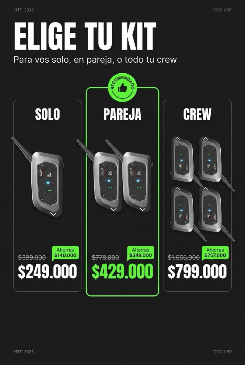Kits — solo, pareja, crew